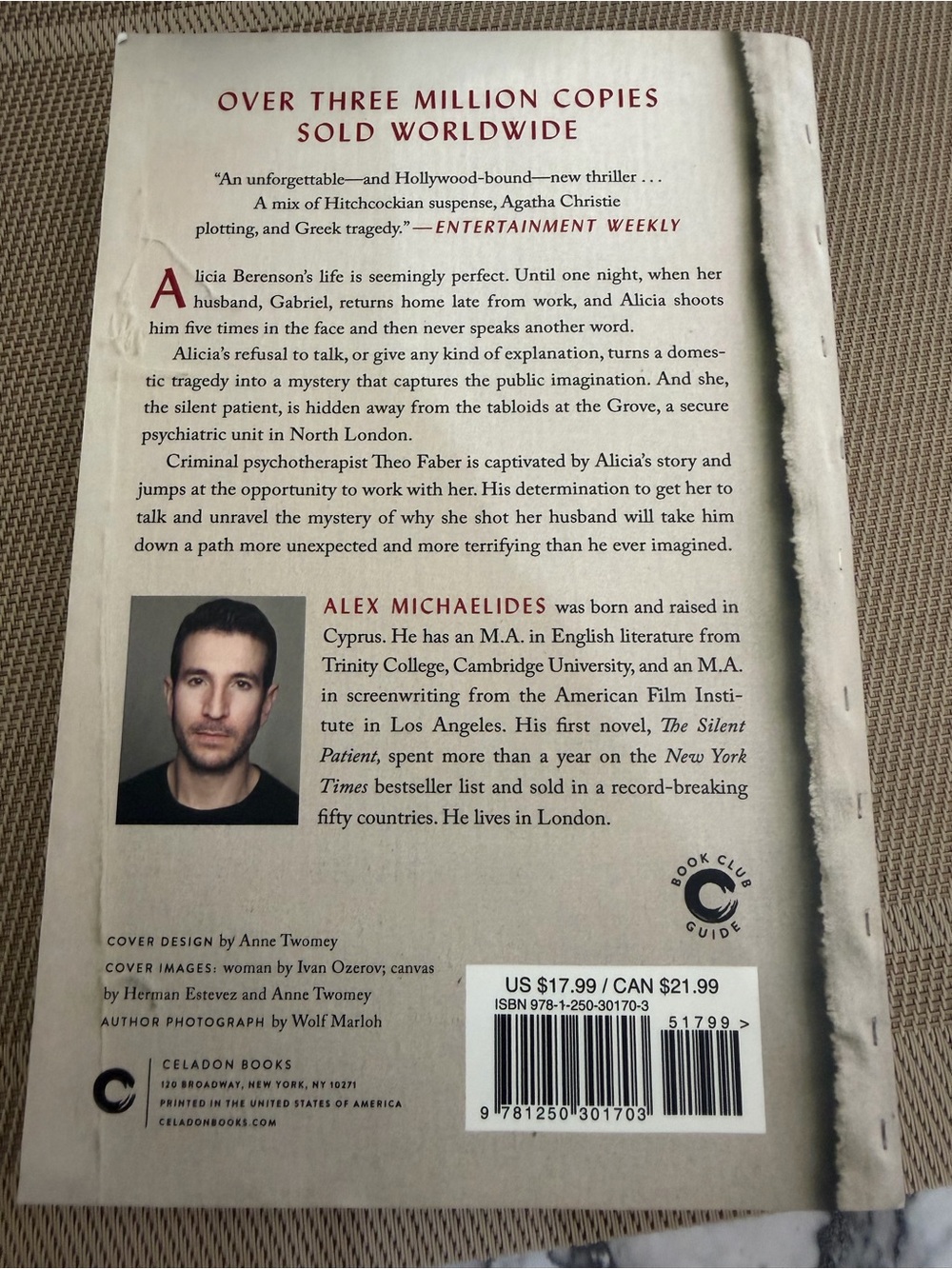 The Silent Patient by — Cream Cover Coffee Table Paperback - Picture 2 of 3